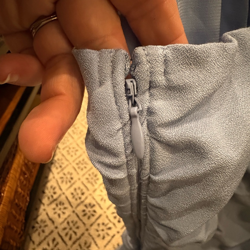 Abercrombie & Fitch Ruched Sky Blue Dress - Picture 4 of 4